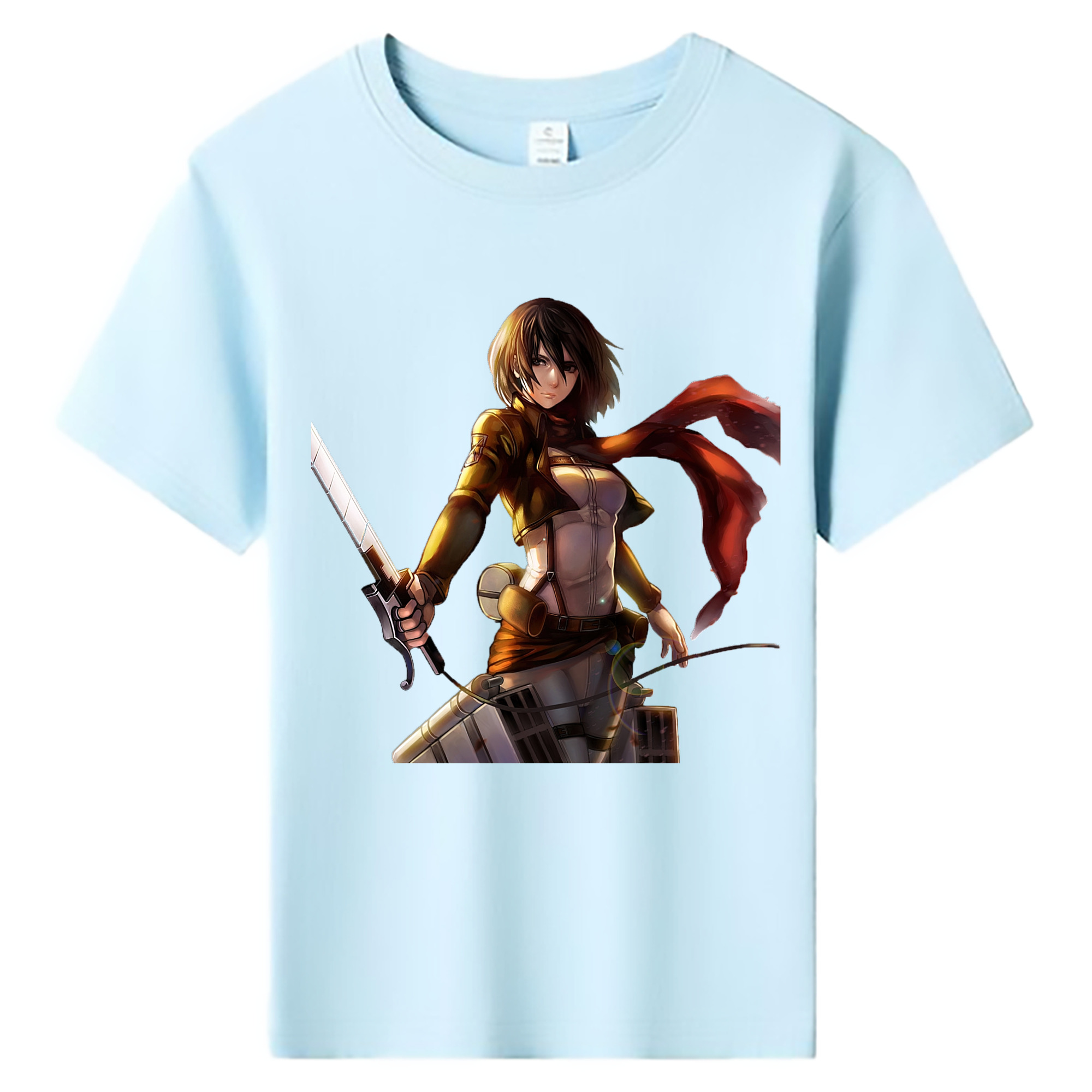 （画像用） 進撃の巨人 ミカサ·アッカーマン Attack on Titan Mikasa Ackerman 綿100％キッズTシャツ（フロントプリント）